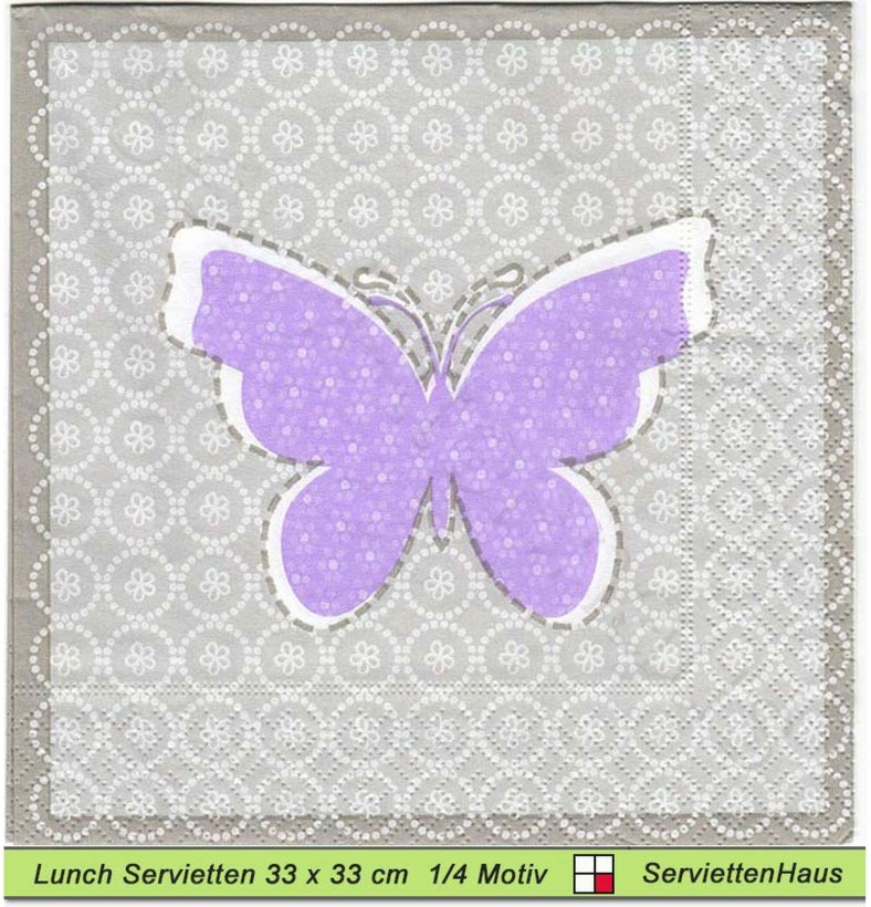 Schmetterling in lila - 1 Lunch Serviette